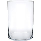 Royal Imports Flower Glass Vase Decorative Centerpiece for Home or Wedding - Cylinder Shape, 8" Tall, 5" Opening, Clear
