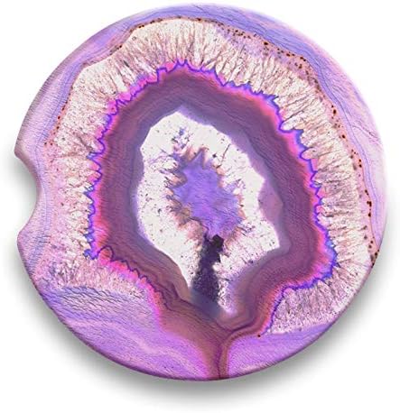 Agate Geode Stone - Designs on Absorbent Ceramic Car Drink Coasters (set of 2) - Auto Cup Holder