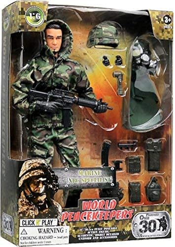 Click N' Play 12-Inch Army Men Action Figures, Military Toys