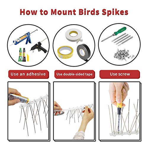 LESES Bird Repellent Spikes Anti Bird Spikes Stainless Steel Keep Birds