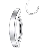 TGNEL G23 Titanium Silver/Gold Navel Ring 14G/16G Clicker Belly Button Ring Hypoallergenic Reverse Curved 8mm/10mm/12mm CZ Barbell Body Piercing Jewelry