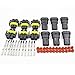 HiseNook 6 Set H8 H11 Male and Female Wiring Harness Socket Wire Connector Adapter for HID Led Headlight Fog Lights