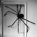 Giant Halloween Spider 4.9ft/150cm With LED Eyes Scary Spider Toys for Kids Outdoor Halloween Decorations Trick or Treat