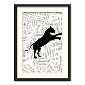 Black Paper Framed Canvas Wall Art for Living Room, Bedroom Animals or Plants Pop Up Vintage Newspaper Backgroud Canvas Prints for Home Decoration Ready to Hanging - 23x31 inches