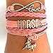 Horse Bracelet Gift for Girls, Horse Jewelry, Infinity Bracelet Horse Charm, Gift Wrapped, Girls Gifts,Teen Girl Gifts for pony loving girls, Birthday gifts for girls, horse gifts (Pink, 5.5in medium)