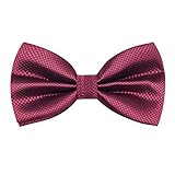 Men's Solid Formal Banded Bow Ties (Maroon)