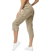YSENTO Womens Cargo Capri Pants with 4 Pockets Summer Bottoms Lightweight Quick Dry Hiking Athletic Joggers