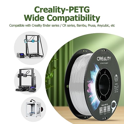 Official CREALITY PETG 3D Printer Filament 1.75mm 1KG (2.2lbs), High Precision Strong Toughness, Odorless Better Flow Moistureproof 3D Printing Ender Filament