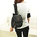 Hiigoo Multi Zipper Pocket Small Cross Body Shoulder Bag Backpack (Black)