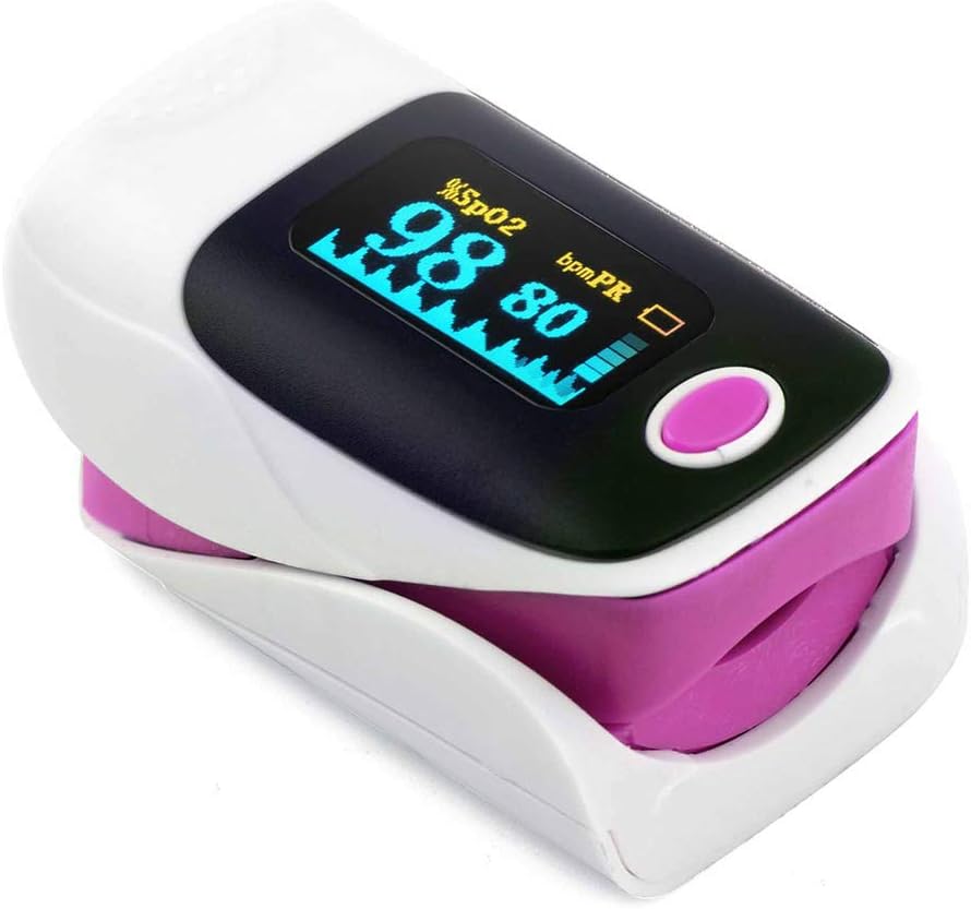 Auxega Pulse Meter Fingertip Pulse Tester Rate OLED Digital Screen Heart Rate Recording Accurate Fast Spo2 Reading Tool Random Color