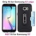 Phone Case for Samsung Galaxy S7 Edge with Tempered Glass Screen Protector Cover and Credit Card Holder Cell Accessories Stand Slim Hard Wallet Glaxay S7edge S 7 Plus 7s 7edge Cases Women Men Black