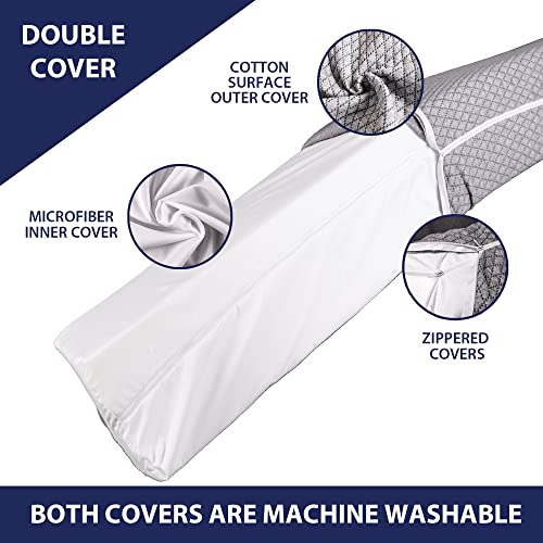 EPHEDORA XL Bed Wedge Stopper Pillow for Headboard Gap (08"), Queen