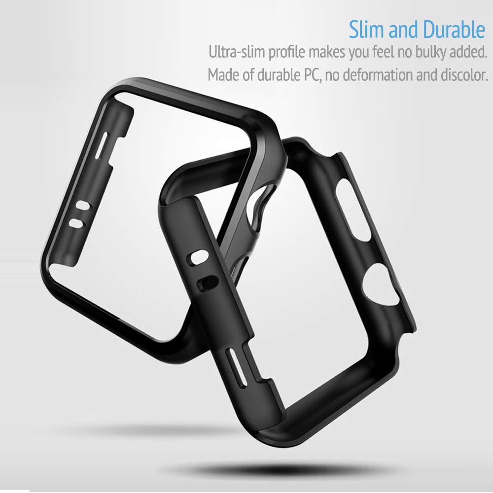 2 Pack Bumper for Apple Watch Case 42mm Series 3 - Ultra-Thin Anti-Scratch and Shockproof Hard iWatch Bumper Cover for Apple Watch Protector 42mm