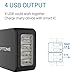 Travel Charger Adapter ZPTONE 4 Port USB Wall Charger International Universal Travel Plug Adapter with US UK EU AU Plug for iPhone, iPad, Samsung, LG, HTC, MacBook and More - Black