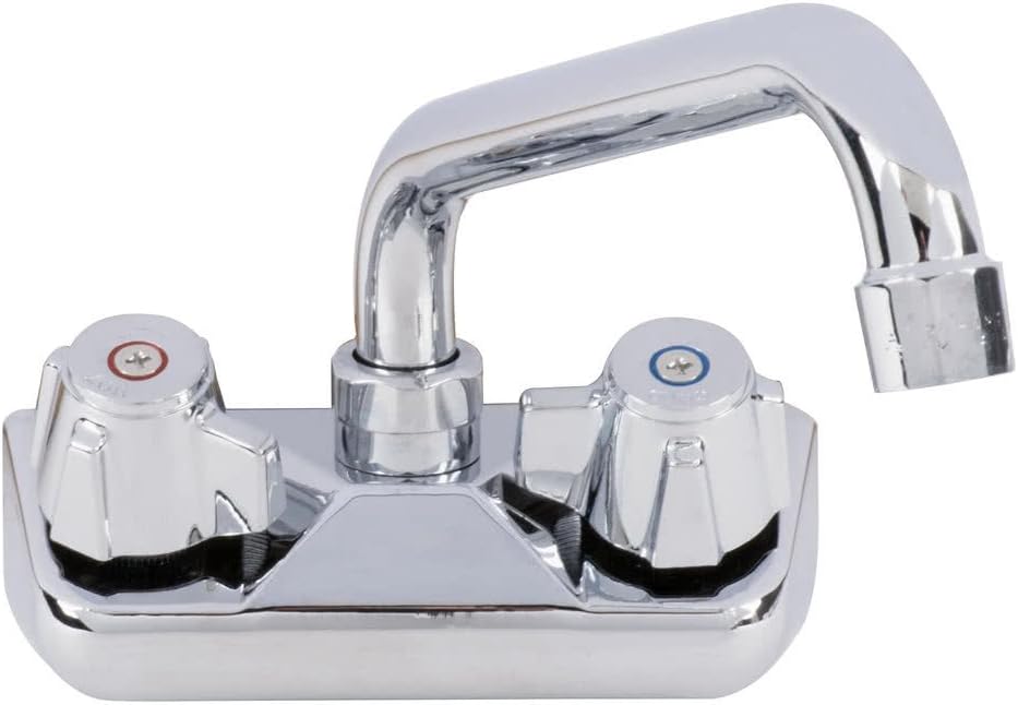 Wall Mount Bar Sink Faucet with 4" Centers and 6" Swing Spout - - 
