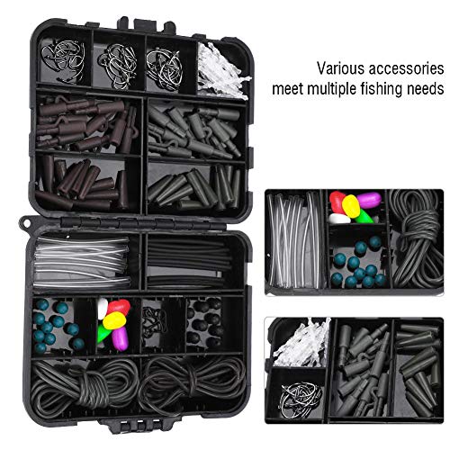 Alomejor Karpfen Angelgeräte Set Angeln Werkzeug Box Set mit Gewichte Clips Köder Nadeln Haken Swivel Rig Kit für… – Bild 5