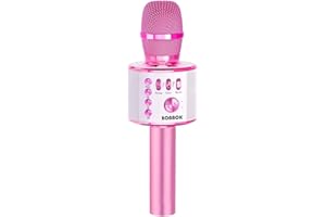 BONAOK Wireless Bluetooth Karaoke Microphone,3-in-1 Portable Instrument Wireless Microphone Mic Speaker Machine Home Party Bi