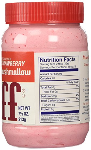 Marshmallow Fluff | Traditional Marshmallow Spread and Cr譥 | Gluten Free, No Fat or Cholesterol (Strawberry, 7.5 Ounce (Pack of 1))