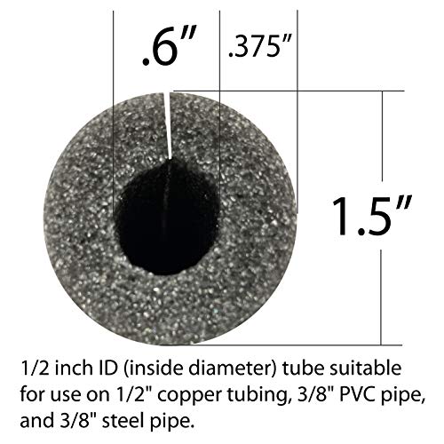 Foam King Pipe Insulation for 1/2 inch copper pipe 3 foot length, Pack