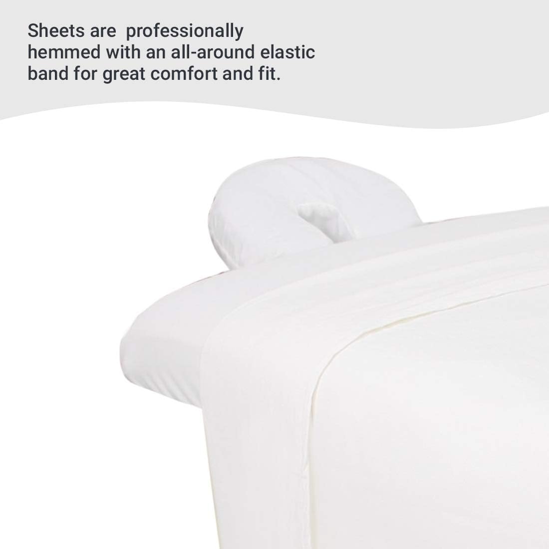 ForPro Premium Flannel 3-Piece Massage Sheet Set, White, for Massage Tables, Includes Massage Flat Sheet, Massage Fitted Sheet, and Massage Fitted Face Rest Cover : Massage Linens : Health & Personal Care