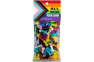 Funny Rainbow All Dicks Penis Candy – Fruity Flavored Hard Candy, Adult Party Favor, Gag Gift for Bachelorette, Bachelor, Bir