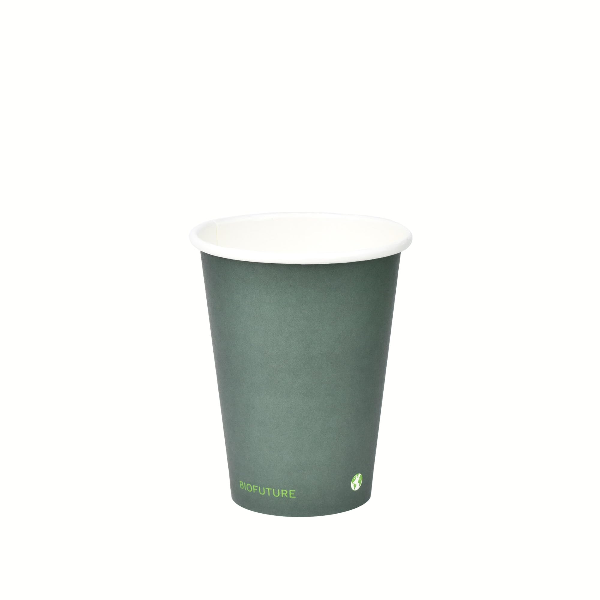 BIOFUTURE Disposable Paper Cups – 100% Compostable & Biodegradable 12 Ounce Party Cups for Weddings, Birthdays & Events, Sustainable Cold Drink Party Supplies – 50 Pack, Green, 12oz