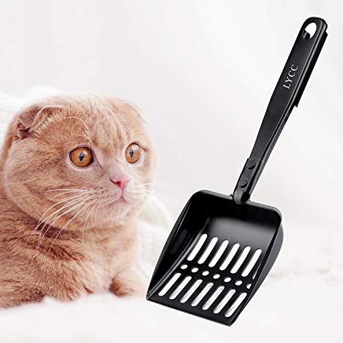 LYCC Cat Litter Scooper Non-Stick Shovel Full Metal Material Solide and Strong Handle,Pet Sifter Kitty Cat Litter with 1 Pcs Hook Easy to Storage