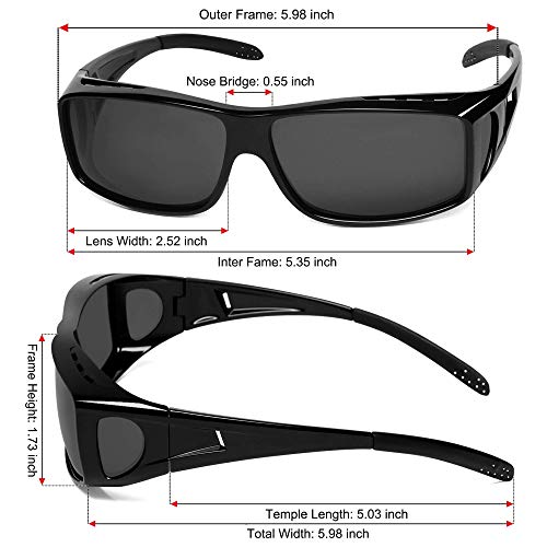 Sunglasses Fit Over Glasses, Polarized 100 UV Protection Wraparound