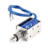 Uxcell DC 12V 10 mm Stroke 6N Pull Push Type Open Frame Solenoid, Electromagnet