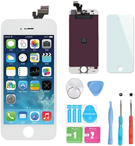 HXSZ Replacement LCD Display Touch Screen Digitizer Assembly for iPhone 5 (White)(Not for iphone 5SE, C)