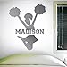 Custom Cheerleading Wall Decal, 0057, Personalized Cheerleader Wall Decal, Cheerleading Theme Wall Decal, Girls Room Vinyl Lettering