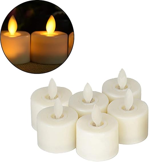 Amazon Com Vvmom Realistic Led Tea Light Candle Pack Of 6 Warm