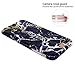 JAHOLAN Blue Gold Marble Design Clear Bumper TPU Soft Rubber Silicone Cover Phone Case Compatible with iPhone 7 Plus/iPhone 8 Plus