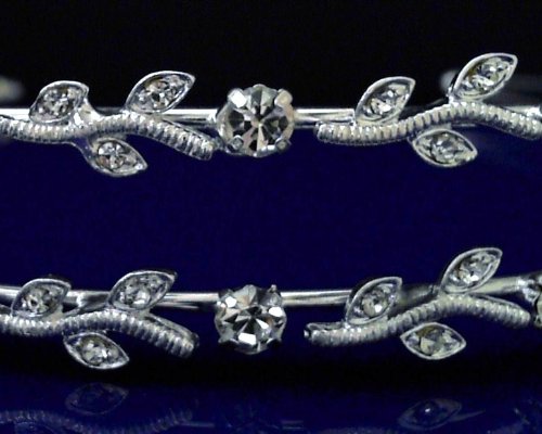 SC Bridal Wedding Tiara Crown Double Band With Leaves C5347