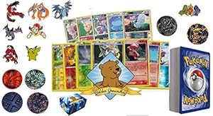 Image of 50 Assorted pokemon Card Pack Lot - No Duplication! With Foils, Rares, Random Pokemon Pin, Coin! Comes in Custom Golden Groundhog Storage Box!