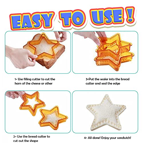 Sandwich Cutter and Sealer Set, 3 Set Uncrustable Sandwich Maker, DIY