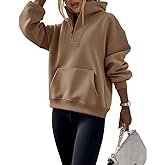 CHICME Women's Oversized Sweatshirts Half Zipper Long Sleeve Pullover Tops Casual Mock Neck Drop Shoulder Fall Shirts