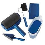 5Pcs/Set Paint Roller Runner Pro Brush Handle Flocked Edger Kit for Home Office Building Wall Painting