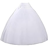 MeiLiMiYu Hoopless Petticoat Crinoline Underskirt Skirt 8 Layers Floor Length Ball Gown Petticoat Underskirt Slip for Wedding