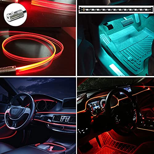 Interior Car LED Strip Lights, LEDCARE 9 in 1 Multicolor RGB Car Neon