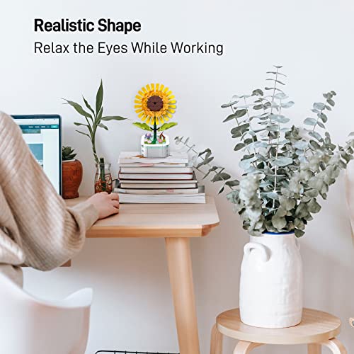 Flower Bouquet Building Set with Base, Cute Sunflower Artificial Plant