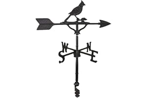 Montague Metal Products 32-Inch Weathervane with Satin Black Cardinal Ornament