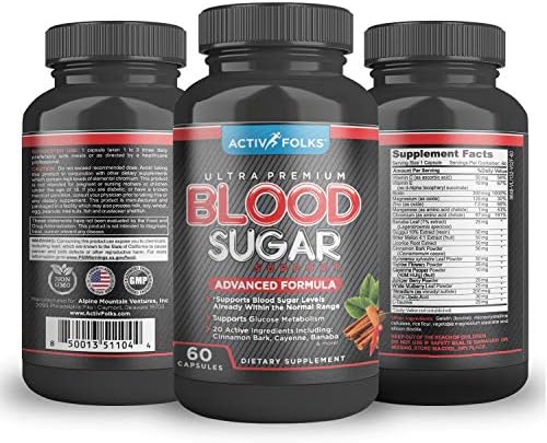 Activ Folks Blood Sugar Support Supplements w/Cinnamon, Bitter Melon