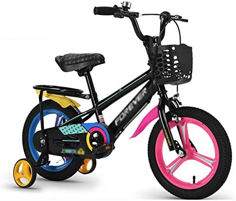 Chunlan 少年少女 自転車 炭素鋼フレーム ワンピースタイヤ 高さ調節可能 キッズ Inches 14 バイク Size 14 Color ブラック 18インチ 16 おしゃれ