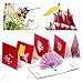 Pop Up Card, 5 Pack 3D Greetings Card,Happy New Year Birthday Anniversaries Card for Family,Friend,Kids, Mother，Thank You Handmade Appreciation Gifts (5 Pack Flower card)