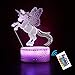 SFOUR 3D Unicorn Night Light, Decorative LED Bedside Table Lamp for Kids Room Xmas Birthday Gifts for Boys Girls Child