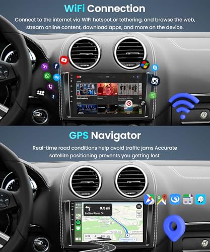 4G+64G Android Car Radio for Mercedes Benz ML GL W164 ML350 ML500 GL320 X164 ML280 GL350 9 Inch Carplay Wireless Radio with ndroid Auto Navi GPS Mirror Link Bluetooth WiFi/FM/RDS/EQ/SWC/USB