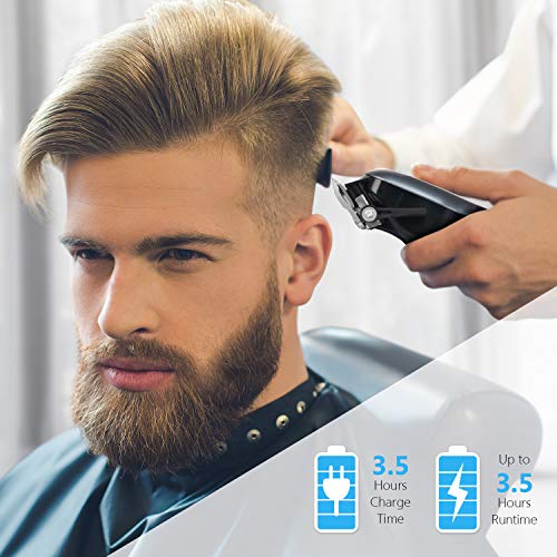 SUPRENT Pro Cordless Rechargeable Hair Clippers for Men, Hair Cutting Kit with 2000mAh Lithium Ion, Titanium Ceramic Blade, Hair Trimmer with Lock-In Length (Blue) - Thumbnail 2