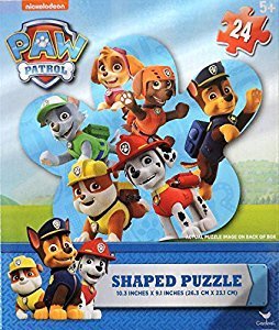 Kids Hot SELLER 24 Piece Paw Patrol Shaped Jigsaw Puzzle (Shape and Characters May Vary)
