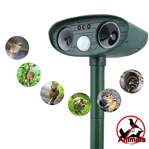 Ultrasonic Animal Repellent, Outdoor Solar Motion Activated Dog Repeller, Cat Repellant, Foxes Repellent, Birds Repellent, Skunks Repellent, Rod Repellent for Garden, Lawn, Yard Ultrasonic Animal Repellent, Outdoor Solar Motion Activated Dog Repeller, Cat Repellant, Foxes Repellent, Birds Repellent, Skunks Repellent, Rod Repellent for Garden, Lawn, Yard